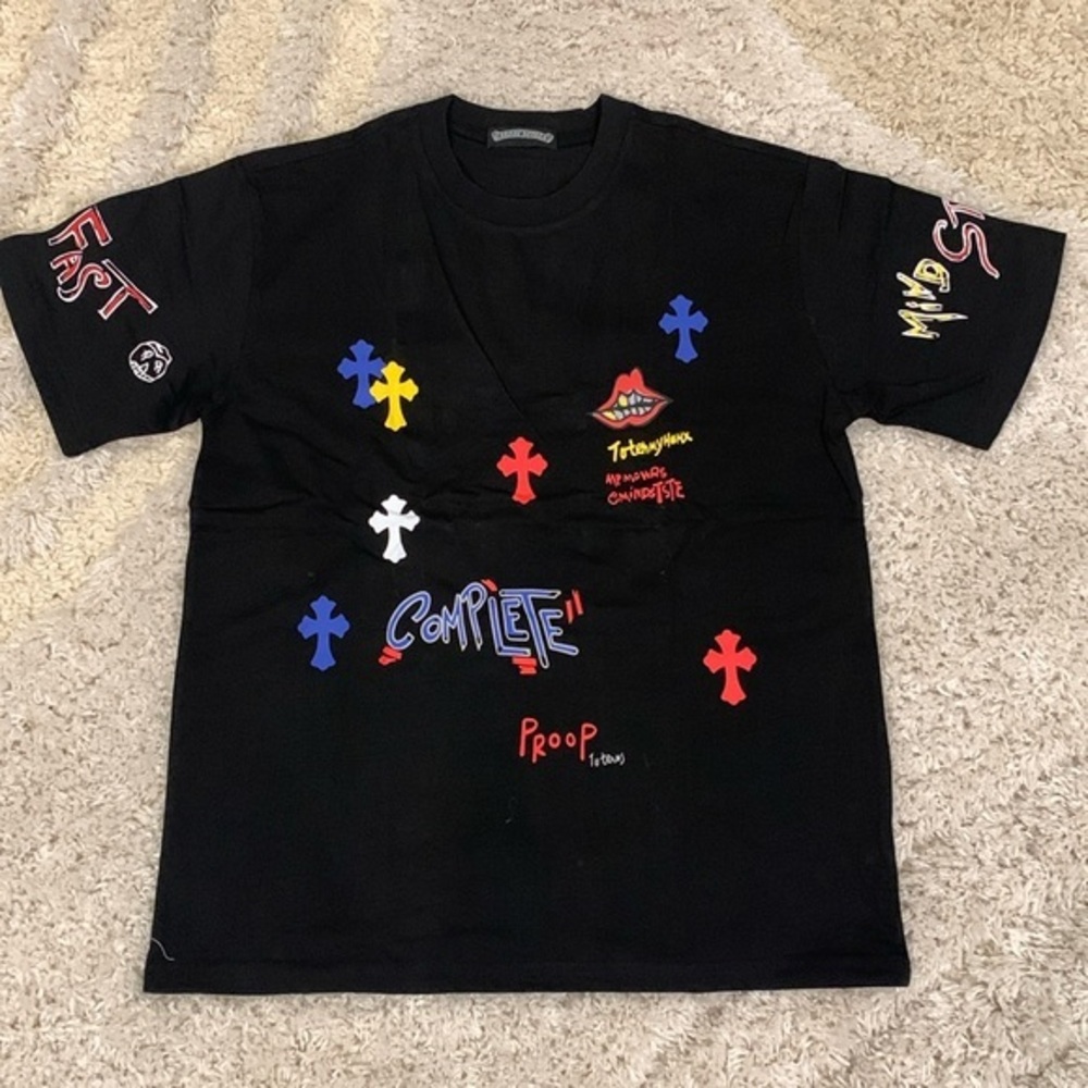 Chrome Hearts Supply The Demand Crosses Black T-Shirt Men’s Size Large